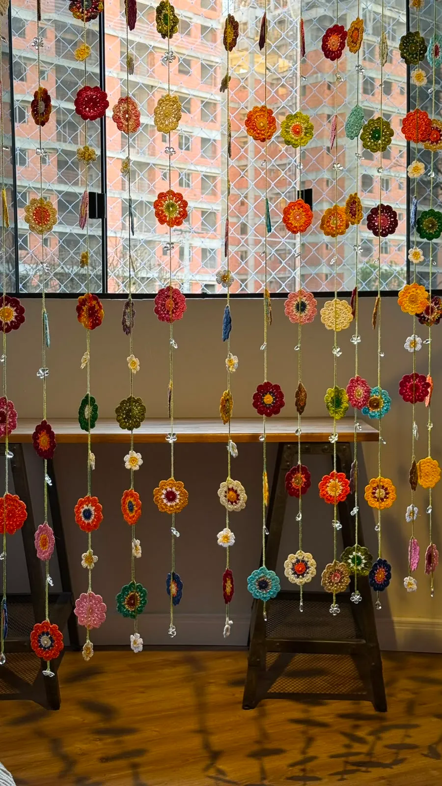 Peça de crochê feita por Márcia, aluna do Jardim de Linhas