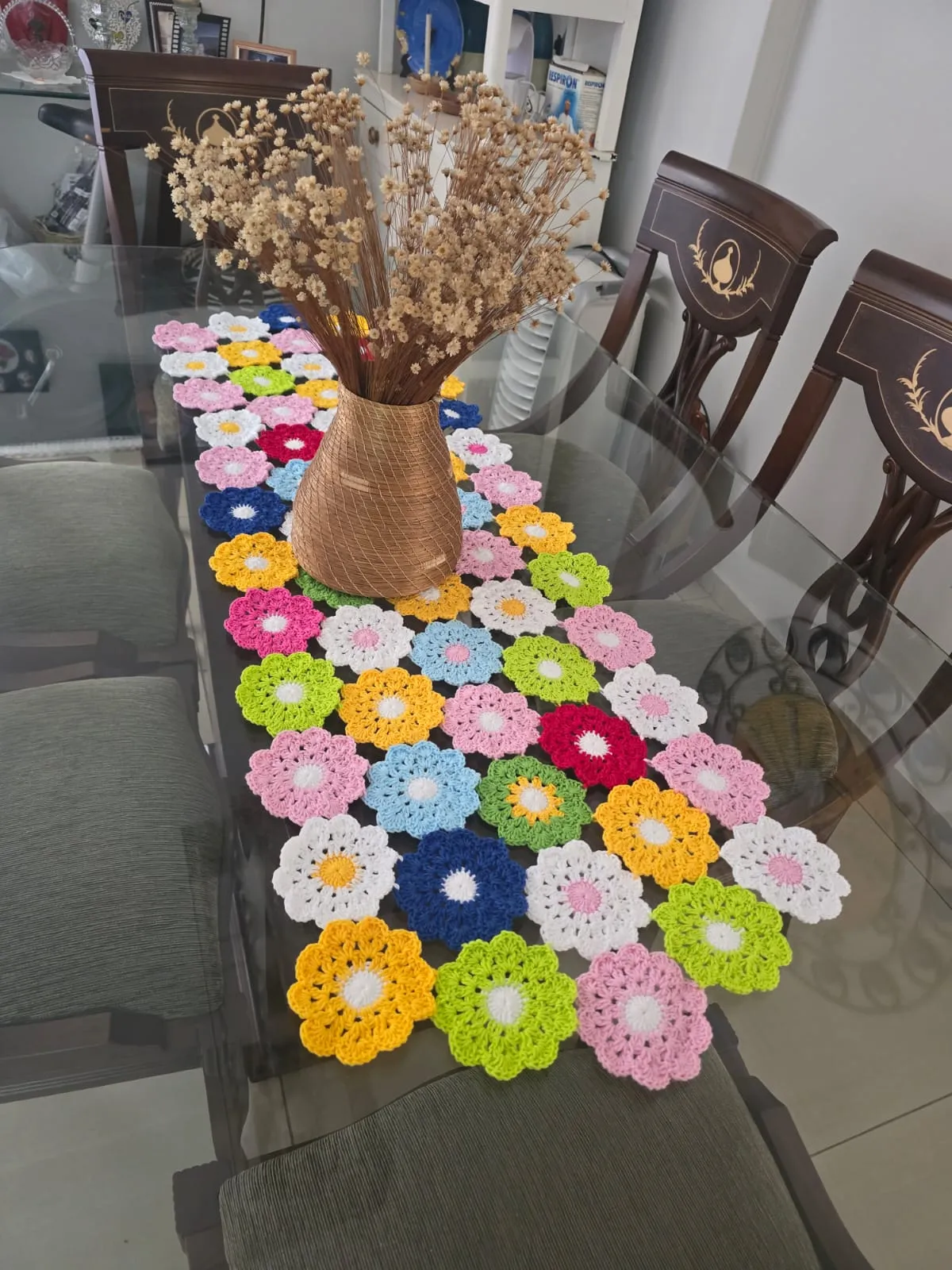 Peça de crochê feita por Gisely, aluna do Jardim de Linhas