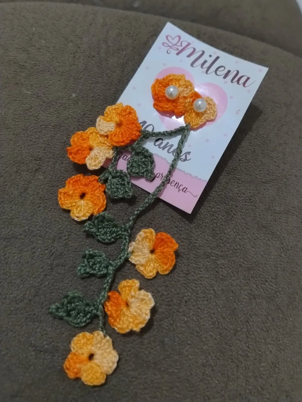 Peça de crochê feita por Sílvia, aluna do Jardim de Linhas