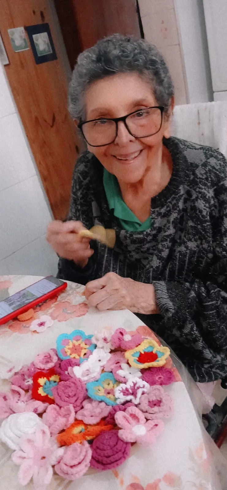 Peça de crochê feita por aluna do Jardim de Linhas